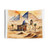 Old Church Watercolor Tapestry - Peaceful Egypt Architecture