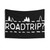 Roadtrip Tapestry with White Design on Black Background