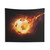 Flaming Soccer Ball Tapestry Wall Decor