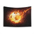 Flaming Soccer Ball Tapestry Wall Decor