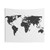 World Map Tattoo Style Silhouette Tapestry