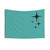 1950s Atomic Starburst Tapestry in Turquoise and Black