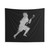 Lacrosse Player Silver Tapestry