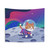 Colorful cat on the moon tapestry