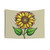 Sunflower floral tapestry with fall leaves and nature