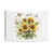 Botanical painting of sunflower bouquet tapestry