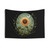 Celestial Sunflower Tapestry with Crescent Moon
