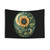 Celestial Sunflower Tapestry with Moon and Stars