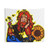 Thinking Glow Cartoon Tapestry with Sunflower Design