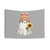 Friendly Ghost Tapestry with Sunflowers and Flowers