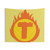 Superhero Letter T Tapestry with Fire Insignia