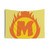 Superhero Letter M Tapestry with Fire Insignia Design