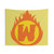 Superhero Letter W Tapestry with Fire Insignia