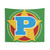 Superhero Letter P Tapestry with Star and Stripes Design