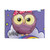 Cute purple owl in superhero unicorn background tapestry