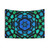 Blue Green Bats Trippy Kaleidoscope Tapestry