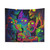 Blacklight Trippy Monsters Tapestry