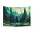 Psychedelic forest landscape tapestry