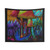 Neon Mushroom Forest Tapestry - Psychedelic Wall Hanging
