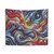 Trippy Colorful Waves Tapestry
