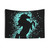 Blue Unicorn Silhouette Tapestry Wall Hanging