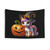 Enchanted Unicorn with Pumpkin Halloween Tapestry