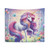 Fairy Tale Unicorn Tapestry with Colorful Rainbow Mane and Tail