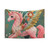 Pink and gold winged unicorn fantasy illustration tapestry