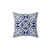 Navy Blue Moroccan Tile Pattern Decorative Pillow