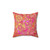 Hot Pink and Gold Baroque Floral Pattern Throw Pillow