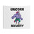 Colorful unicorn security cartoon tapestry