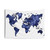 Dark Blue Watercolor World Map Tapestry