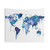 Watercolor World Map Tapestry Wall Hanging