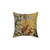 Floral Japanese Gold Screen Print Decorative Pillow