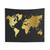 Gold World Map Tapestry Wall Hanging