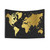 Gold World Map Tapestry Wall Hanging