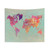 World Map Tapestry Wall Art