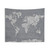 World Map Music Notes Tapestry