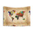 Colored world map tapestry wall art