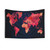 World Map Red Tapestry Wall Hanging