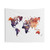World Map Tapestry - Typographic Wall Art