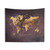 World Map Rose Gold Tapestry