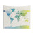 Watercolor World Map Tapestry Wall Art
