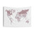 Blush Pink and Grey World Map Tapestry