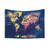 World Map Oceans and Continents Tapestry