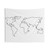 World Map Outline Illustration Tapestry Wall Art