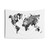 Black and White World Map Tapestry
