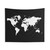 Black and White Minimalist World Map Tapestry