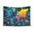 Colorful World Map Tapestry with Oceans Life Design
