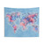 World Map Tapestry Wall Hanging Art